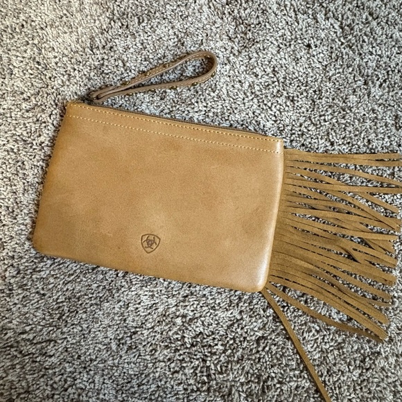 Ariat Handbags - Ariat Camel Beige Fringe Wrislet Genuine Leather